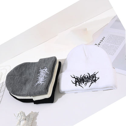 Toucas de Inverno Quentes para Mulheres e Homens, Chapéus de Malha Estilo Gótico Punk de Rua, Bonés de Malha 100% Algodão, Moda, Mantenha-se Aquecido, Toucas e Gorros