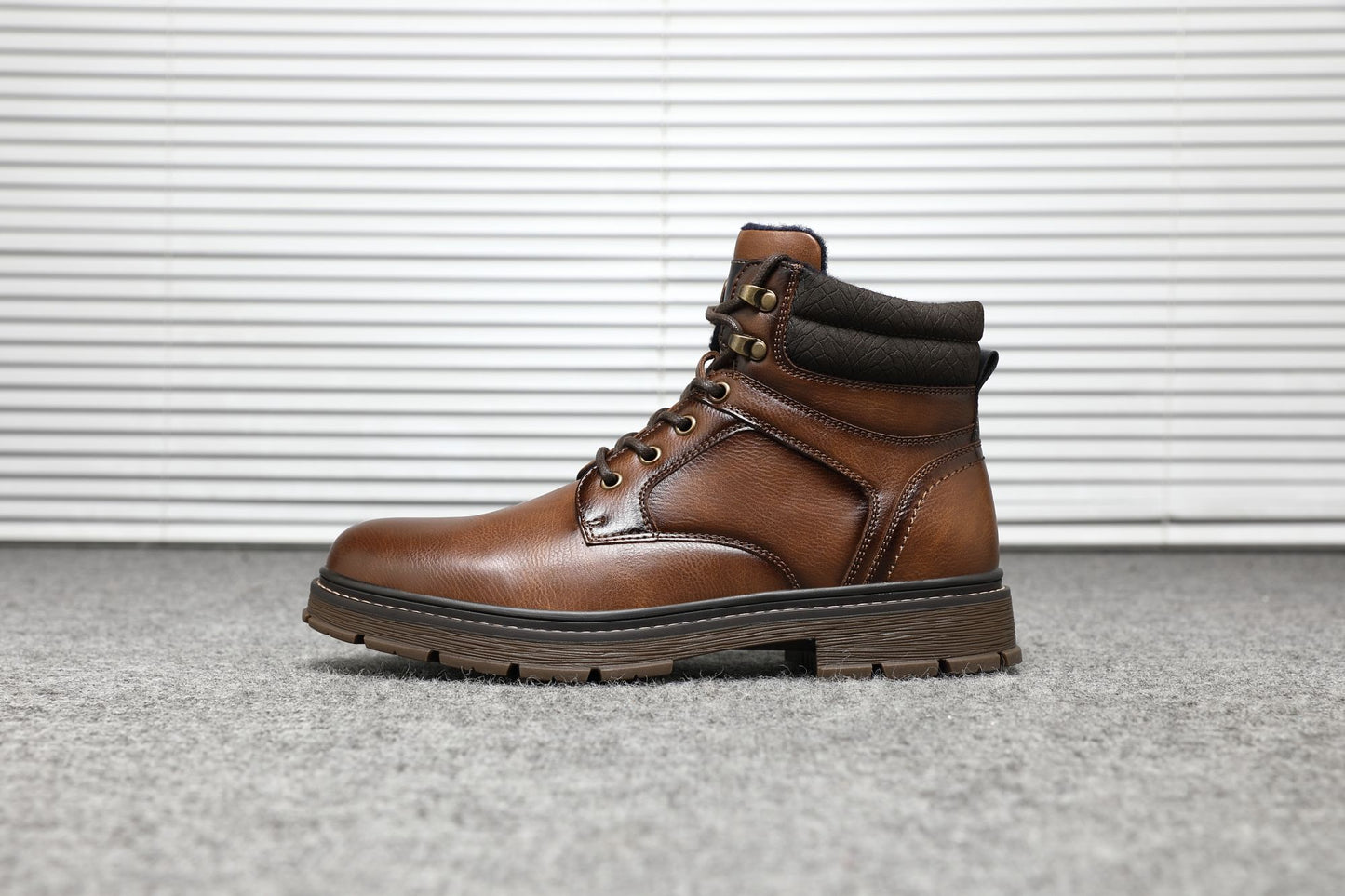 BHKH Botas Masculinas de Inverno da Moda botins Zíper Cadarço Botas de Tornozelo Sapatos Sociais Vintage de Negócios Sapatos Casuais de Couro Para Homens