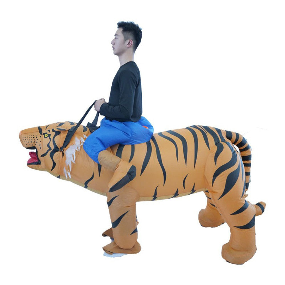 Animal Performance Riding Tiger Inflatable Suit Business Activities Cartoon Doll Costume Halloween Cosplay Clothing Prop
