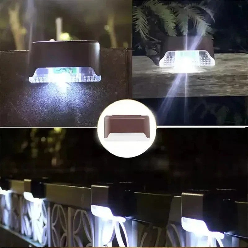 4-20PCS Warm White LED Solar Step Lights Outdoor Garden Path Stair Lights Waterproof Balcony Patio Fence Lighting Decoration