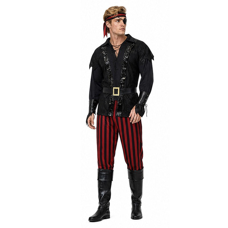 Pirates of the Caribbean cosplay costume Captain Jack Sparrow costume Halloween party performance men's suit