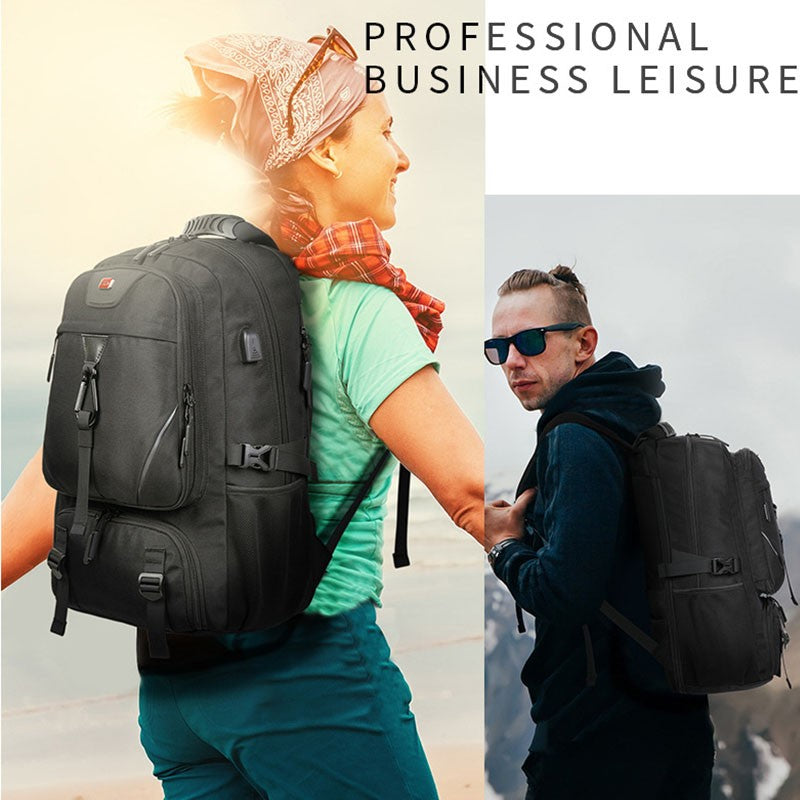 Mochila Masculina Unisex 50/60/80L Externa USB de Grande Capacidade para Viagem Mochila Esportiva para Trekking, Caminhada, Acampamento