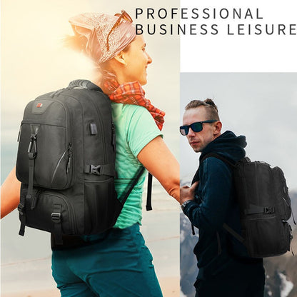 Mochila Masculina Unisex 50/60/80L Externa USB de Grande Capacidade para Viagem Mochila Esportiva para Trekking, Caminhada, Acampamento