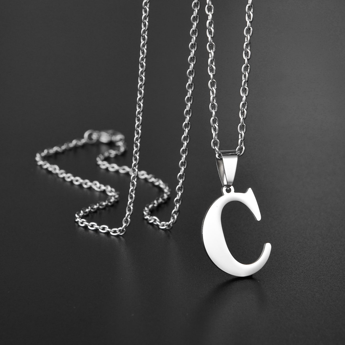Colar de Aço Inoxidável com Pingente de Nome Letras A-Z do Alfabeto, Colares Minimalistas Iniciais para Homens e Mulheres, Presentes de Moda no Atacado