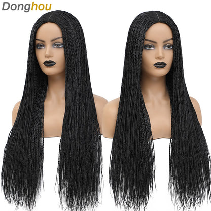 Novo estilo Ombre Box Braided Wigs para mulheres, peruca trançada, peruca com couro cabeludo falso, atacado de perucas Perruque Longue Synthétique Braiding Hair Wig