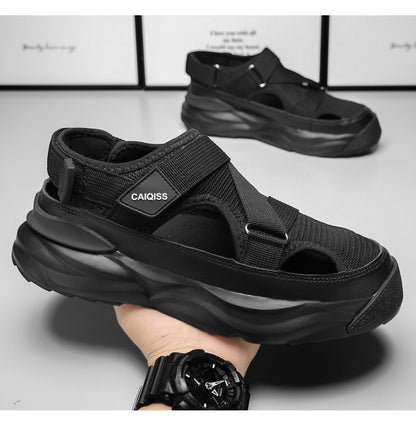 Men's Sandals Summer Platform Slippers Non-Slip Beach Pool Sandals Mesh Hole Men's Garden Shoes Flip Flop Outdoor Water Shoes