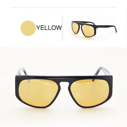 Iron Man Robert Downey Sunglasses Tony Stark Original Sunglasses Yellow Lens Cycling Glasses Man Car Driving Glasses Oversized