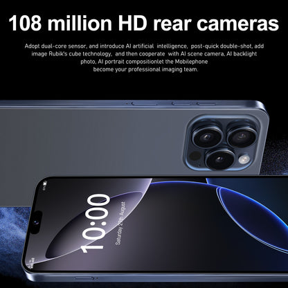 2026 Novo i16 Pro Max 6.8 polegadas HD 4K Android 14 16GB+1TB Bateria 6800mAh 4G 5G Dual SIM WiFi GPS Hot