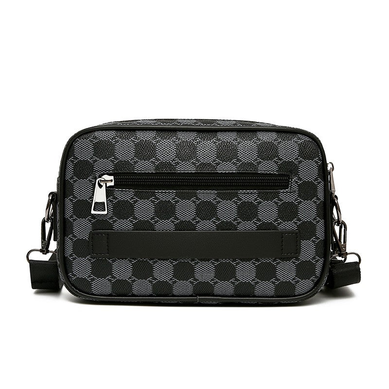 Fashion Business Shoulder Bag PU Leather Men Clutch Bag Wide Strap Crossbody Bag Designer Casual Male Messenger Pack Phone Purse