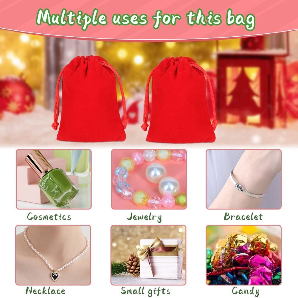 10PCS Gift Jewelry Bags 5x7cm,7x9cm Small Drawstring Velvet Bags For Wedding Party