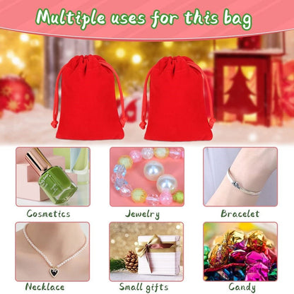 10PCS Gift Jewelry Bags 5x7cm,7x9cm Small Drawstring Velvet Bags For Wedding Party