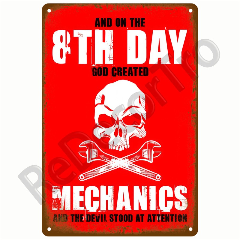 Retro Motor Oil Gas Tyre Racing Tin Sign Poster Iron Plates Metal Sign Garage Bar Pub Club Man Cave Home Decor Wall Decor Art