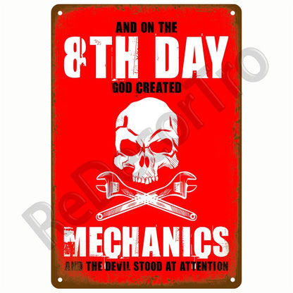 Retro Motor Oil Gas Tyre Racing Tin Sign Poster Iron Plates Metal Sign Garage Bar Pub Club Man Cave Home Decor Wall Decor Art