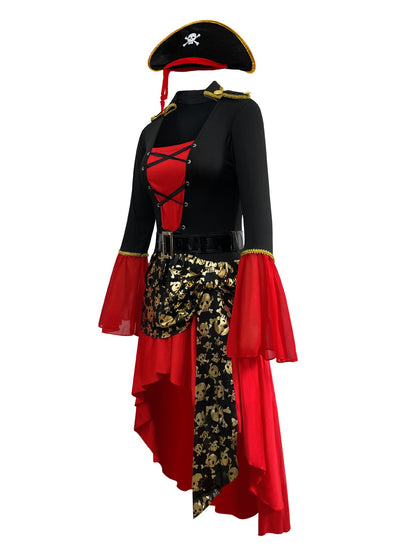 Adult Female Halloween Pirate Costume Captain Jack's Role-playing Costume Theatrical Stage Pirate Performance