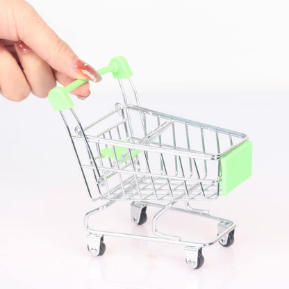 Mini Supermarket Shopping Trolley Cart Desktop Model Children's Toys Home Decoration Miniature