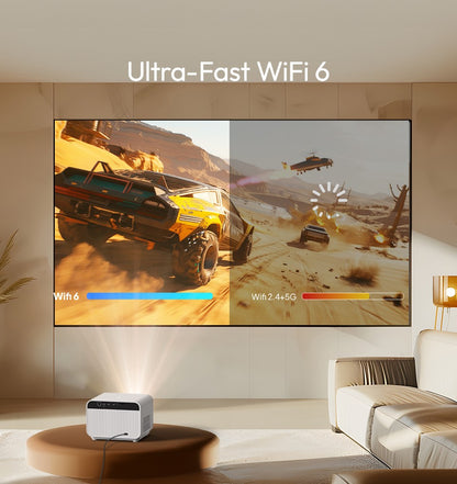 Projetor BYINTEK LOVE U12 Full HD 1080P 4K 800 ANSI Android WiFi 6 Foco Automático para Home Theater, Filmes e Reuniões