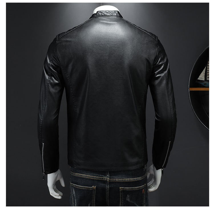 Men White Locomotive Leather Jackets Moto Biker Pu Leather Coats High Quality Male Spring Autumn Slim Leather Jackets Size 5XL