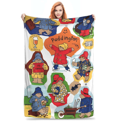 Urso Paddington (manta de pelúcia infantil, edredom de flanela, mantas para sala de estar, design macio e quente, colcha de qualidade, presente de aniversário