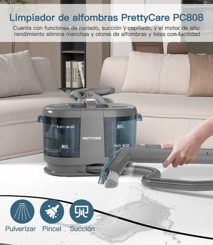 PrettyCare PC808 Cordless Carpet&Spot Vacuum Cleaner 1.4m Hose 30minutes Fabric Vacuum Cleaner with Wet Sprayer For Sofa Car