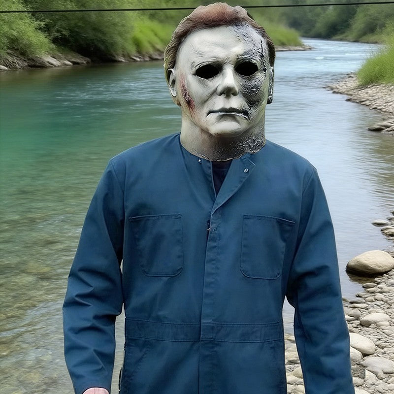 New horror film Michael Myers Mask Halloween Thriller Headset Cosplay Horror Killer Full Face Latex Helmet Party Costume Props