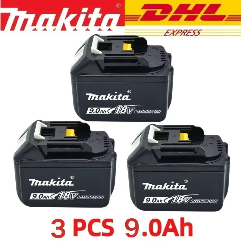 Bateria recarregável 100% original Makita 18V 5.0Ah 6.0Ah 9.0Ah, para ferramentas elétricas Makita Bateria+carregador+furadeira elétrica