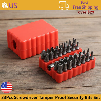 33 Peças Com Suporte de Bit Extensor Magnético Torx Hex Estrela Chave de Fenda para Marcenaria Conjunto de Bits de Segurança à Prova de Violação