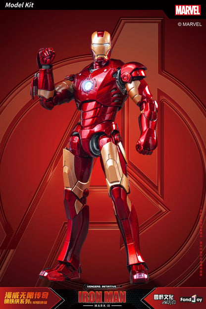 26CM Fondjoy Original Iron Man 1/7 MK42 MK43 1/12 MK1 MK2 MK3 MK4 MK5 MK6 Assembled Tony Stark Action Figure Collect Toy Gift