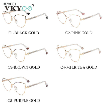 VICKY New Personalized Simple Cat's Eye Fashion Design Women's Anti-Blue Light Reading Glasses Customizable Prescription 78001