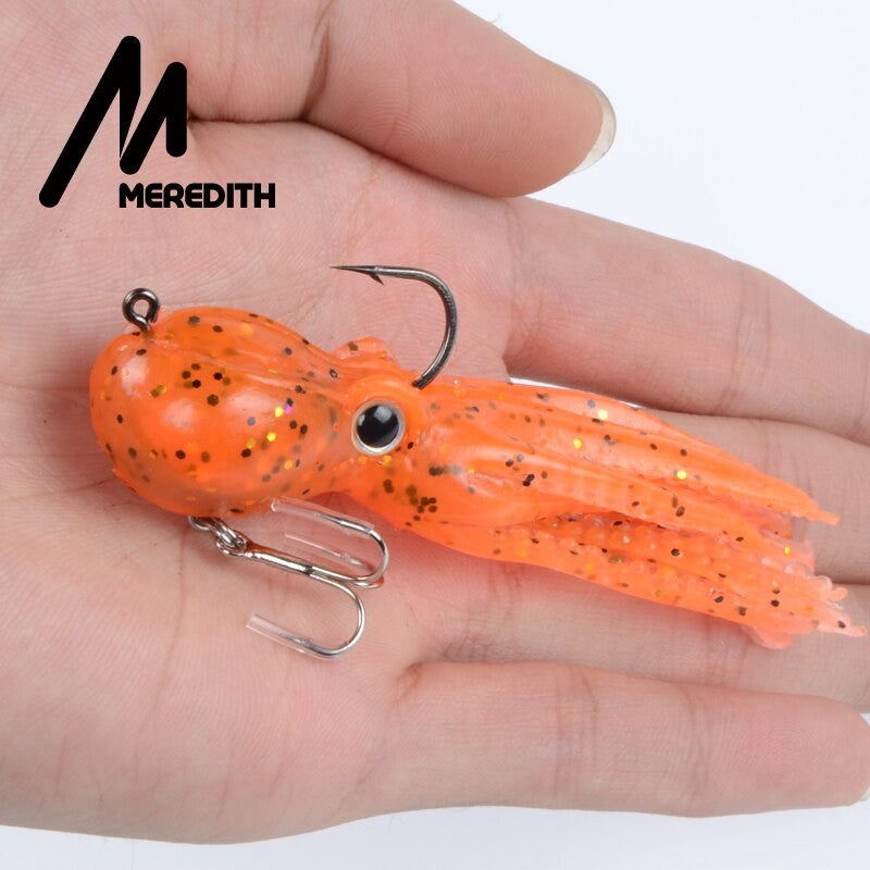 Isca de Pesca MEREDITH com Contrapeso Embutido 23g 9cm Cauda Longa Polvo Macio Isca Artificial de Silicone Macia