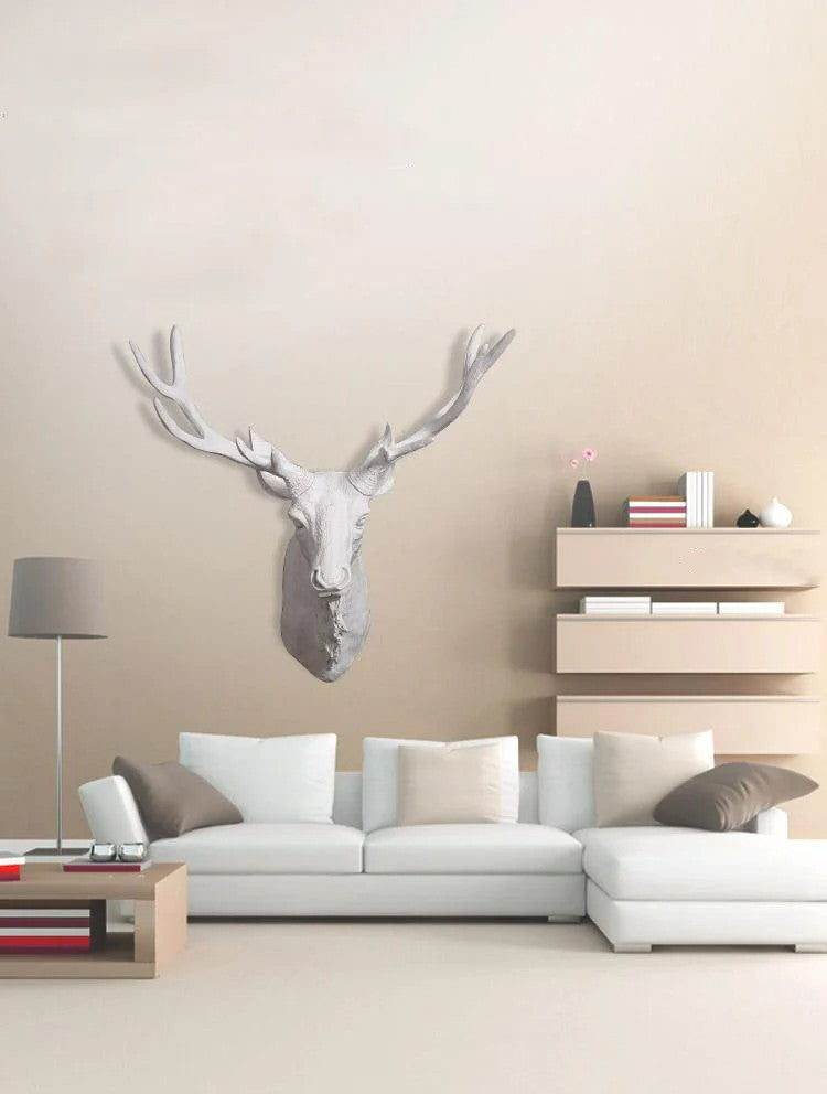 Creative Wall Mounted Animal Deer Head Wall Decoration Handmade Farmhouse Decoration Resin Living Room Home Decoration