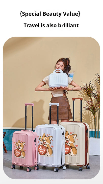 Mala de Viagem Nova Design com Porta-copos Mala Feminina de Bordo Mala de Viagem Feminina Conjunto de Malas de Viagem de 20 a 28 Polegadas Conjunto de Malas de Bordo em PC