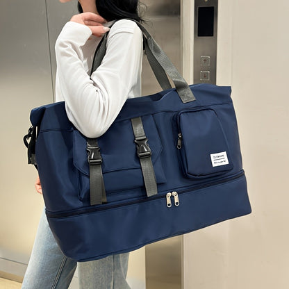 Large Capacity Multi-Functional Travel Duffel Bag & Gym Tote with Multiple Compartments, Durable Nylon Sports Bag