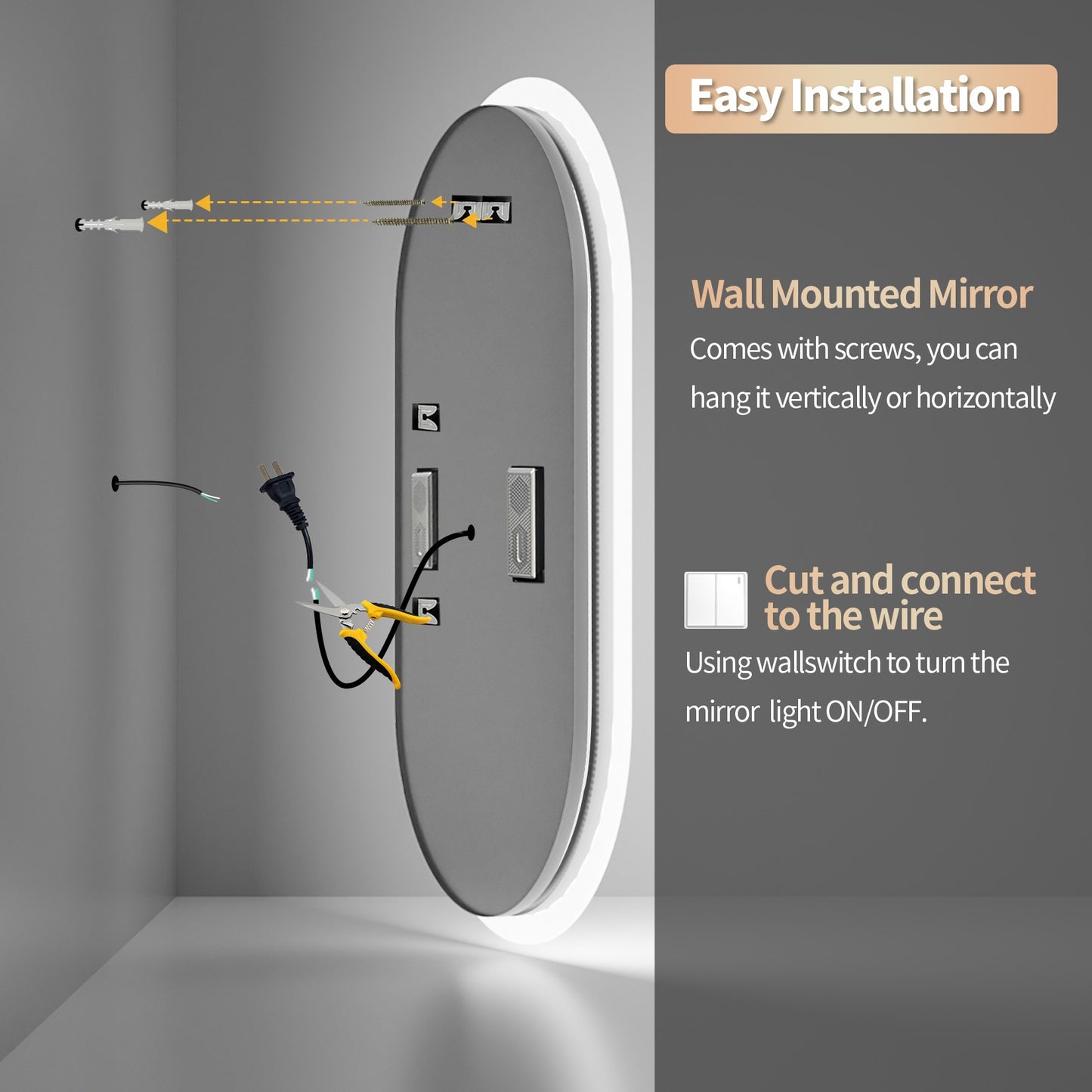 LUVODI 20x32” Led Lighted Bluetooth Bathroom Mirror Backlit Illuminate Dimming Vanity Mirror with Time Date Display Anti-fog