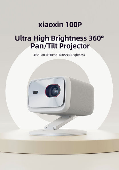 Original Lenovo Xiaoxin 100P Projector 1140 ANSI Auto Focus Wifi6 Smart Home Theater 360 PTZ Support 4K HD Portable Projector