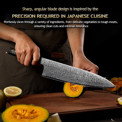 Professional 67-layer Damascus Japanese Kitchen Nakiri Gyuto Chef bread boning Knife Set Home kitchen tool with Carbon Fiber HD