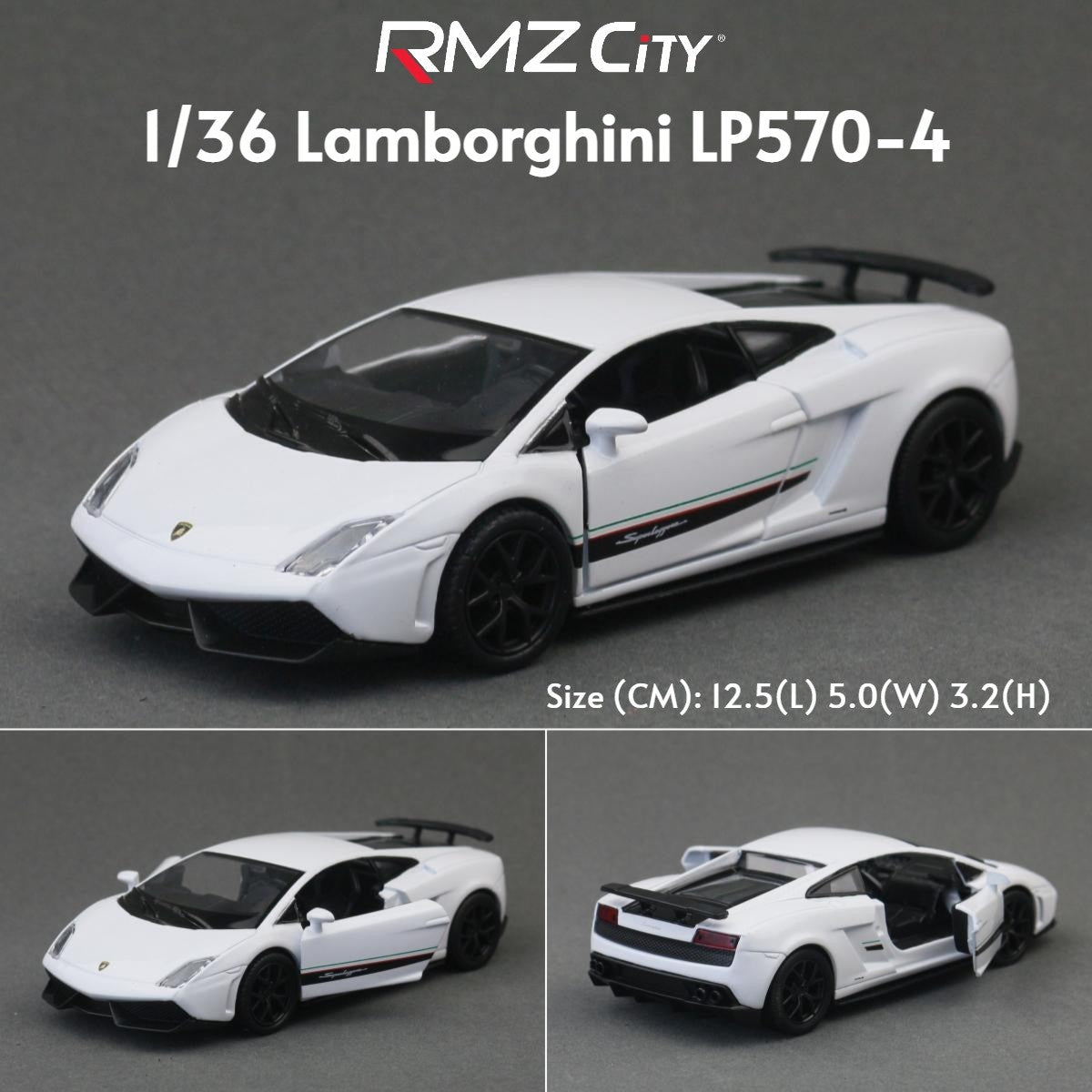 1/36 Lamborghini Super Sport Miniatura de Carro de Brinquedo para Crianças RMZ CiTY Diecast Metal Carrinho de Fricção para Coleção Presente Meninos