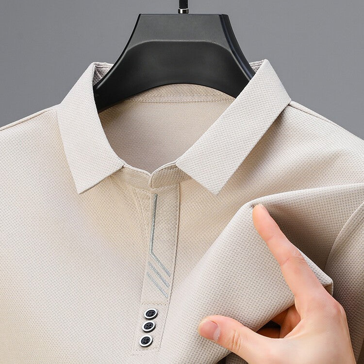 High quality short sleeve men's POLO shirt summer fashionable stripe design soft golf top comfortable ventilate casual T-shirt