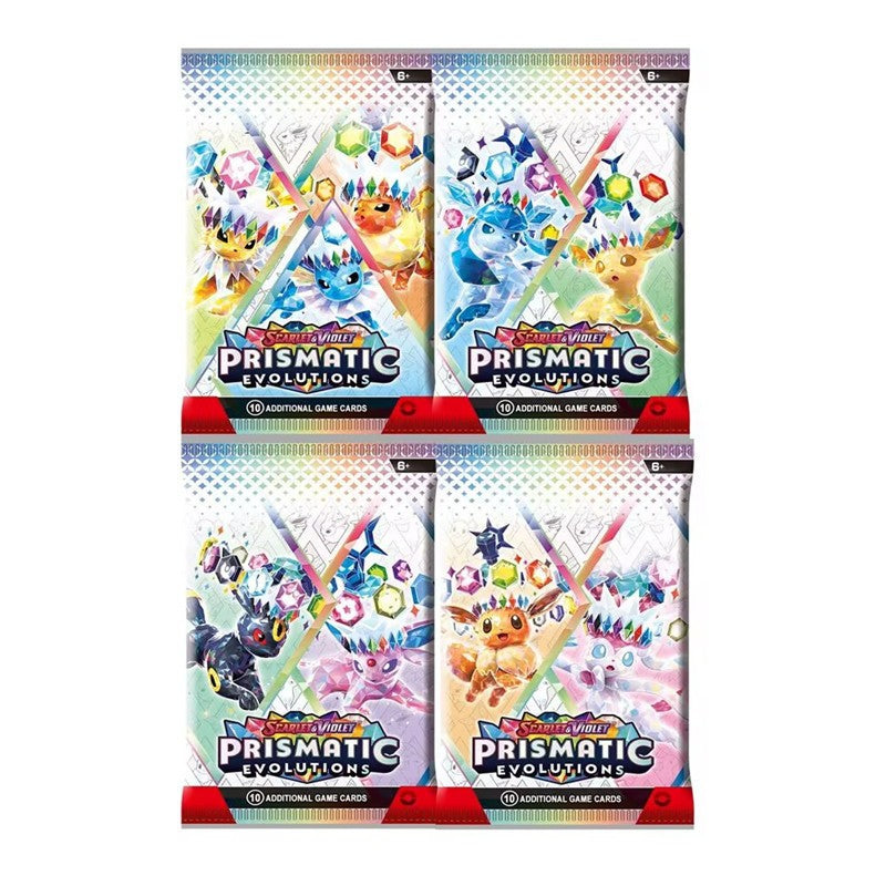 360 Cartas Pokémon em Inglês, Espanhol, Francês - Evoluções Prismáticas, Faíscas Efervescentes, Escarlate e Violeta 151, Booster Pokémon, Cartas de Batalha