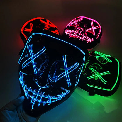 Wireless LED Purge Mask Halloween Horror Party Carnival Cosplay Costume Props Halloween Purge Masks 10 Colors LED Mask Men Women