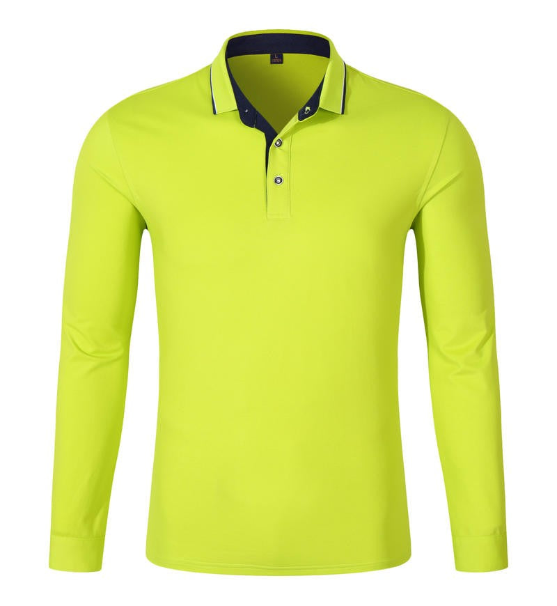 Cotton long sleeved T-shirt shirt polo shirt can print embroidered logo Spring and Autumn men's and women's work clothes