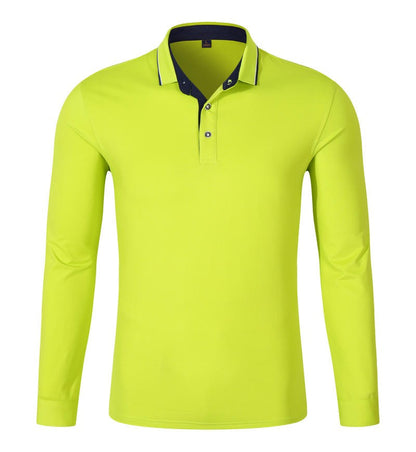 Cotton long sleeved T-shirt shirt polo shirt can print embroidered logo Spring and Autumn men's and women's work clothes