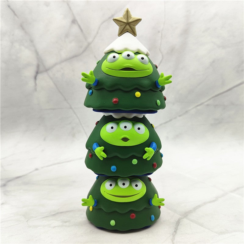 3 pçs/conjunto Enfeites de Natal Toy Story Alienígenas Decoração Fofa Bonecos de Ação 6-7cm