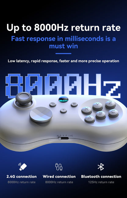 Y04 Game Controller 6-key Fighting Game Controller with Adjustable Height Hall Joystick Supporting PC/IOS/Switch/Android