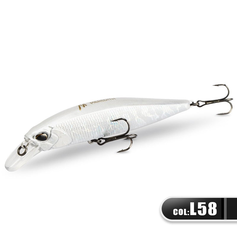 MEREDITH JERK MINNOW 100F 14g Flutuante Wobbler Isca de Pesca 24 Cores Isca Minnow Isca Dura Qualidade Profissional Profundidade0.8-1.0m