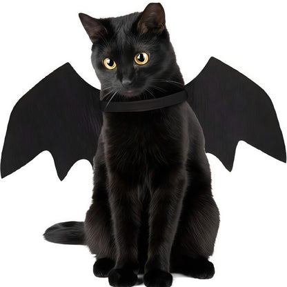 Asas de Morcego Pretas Ajustáveis, Fantasia de Halloween para Pets em Poliéster Macio, Perfeito para Gatos, Ideal para Brincadeiras de Interpretação e Diversão à Fantasia
