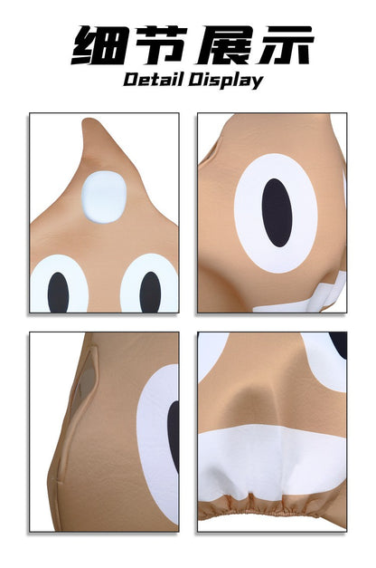 Funny Daddy Poo Costume & Mona Lisa Parody Mural Cosplay Outfit for Halloween School Party Parent-Child Matching Set