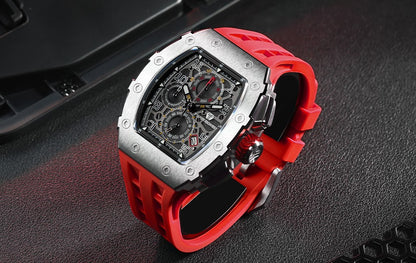 TSAR BOMBA Watch for Men Luxury Brand Tonneau Design Waterproof Clock Stainless Steel Wristwatch Fashion Rectangle Mens Watch