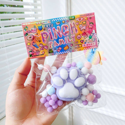 Dropshipping Fidget Toy Mini Squishy Toys Kawaii Plush Soft Cat Paw Transparent Silicone Cube Stress Relief Squeeze Toy