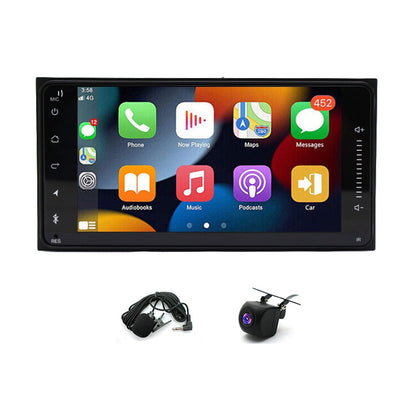 Rádio Automotivo para Toyota Hilux 2005 - 2014 Sem Fio para Carplay e Android Auto, Tela Sensível ao Toque IPS de 7 Polegadas Câmera de Ré WiFi SWC-2+32G