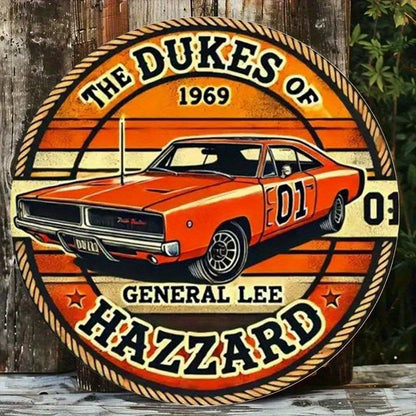 2D Flat, "Car Sign" Retro Wall Decor Aluminum Sign for Yard, Garden, Kitchen, Bar, Room, Outdoor, Garage, Club, Cafe, Restaurant